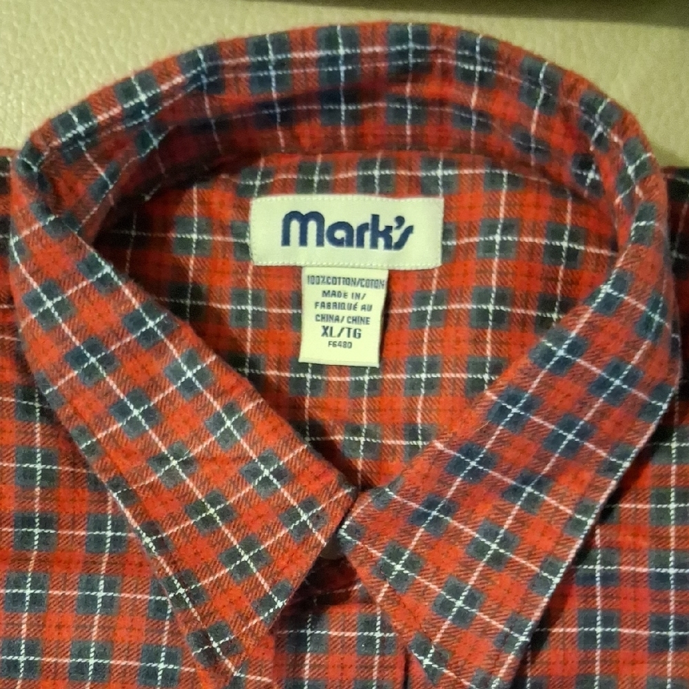 Red and Blue Plaid Men's Shirt